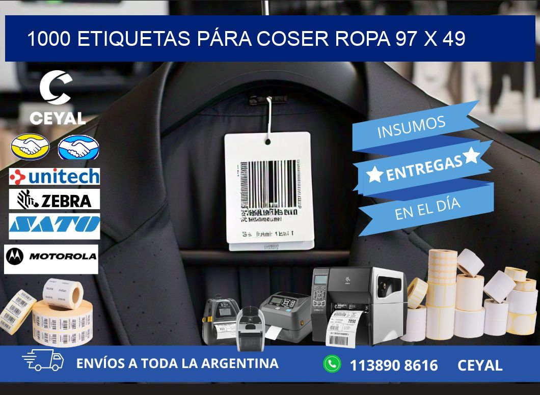 1000 ETIQUETAS PÁRA COSER ROPA 97 x 49