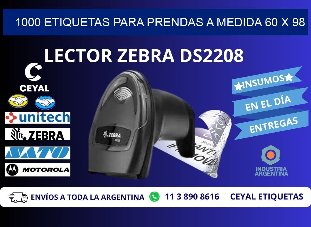 1000 ETIQUETAS PARA PRENDAS A MEDIDA 60 x 98