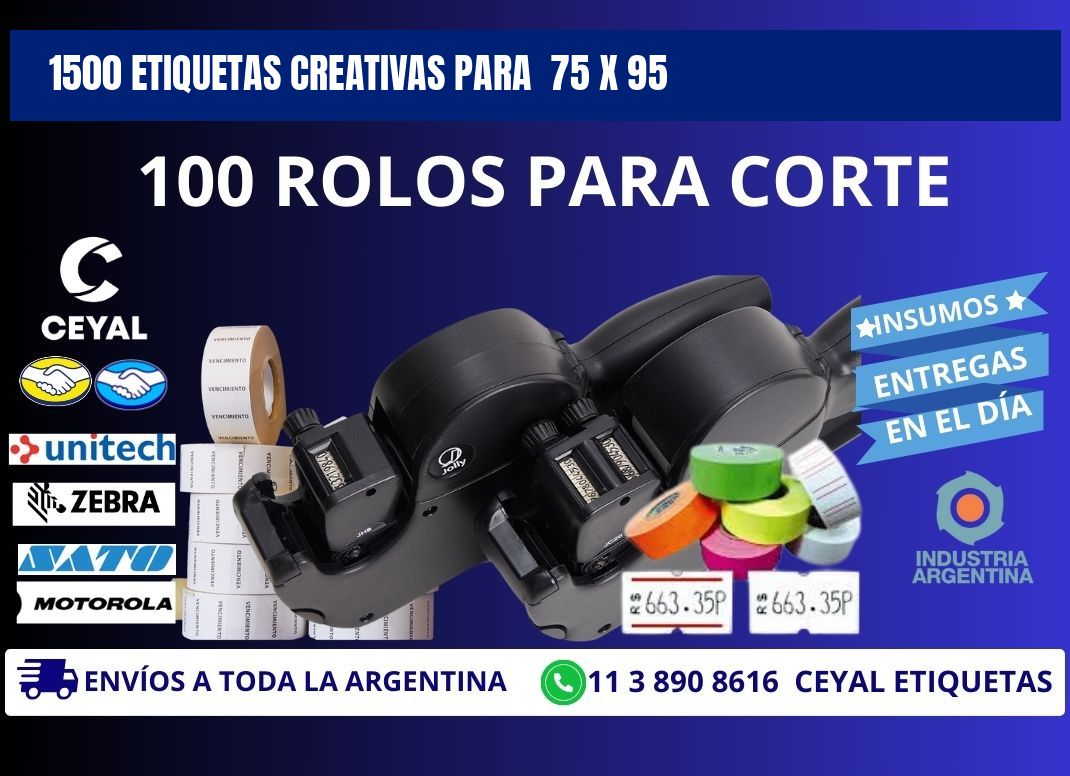 1500 ETIQUETAS CREATIVAS PARA  75 x 95