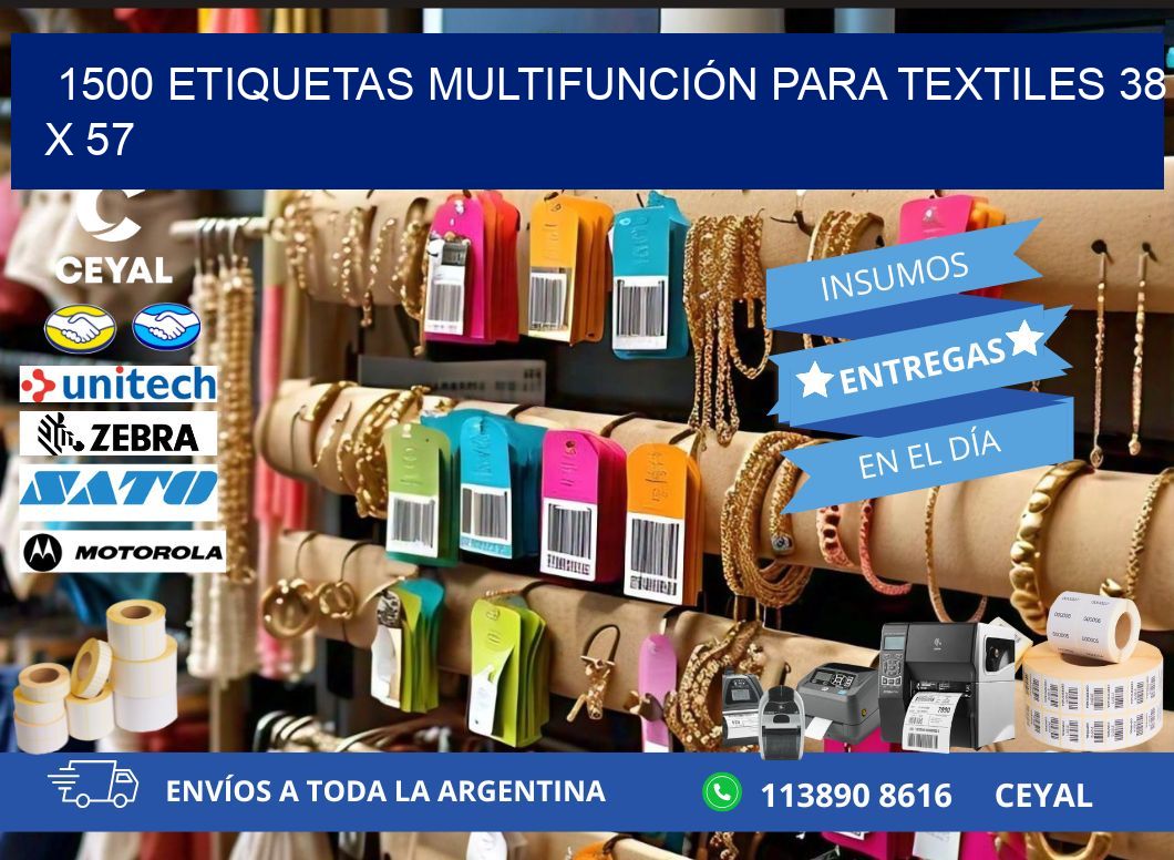 1500 ETIQUETAS MULTIFUNCIÓN PARA TEXTILES 38 x 57