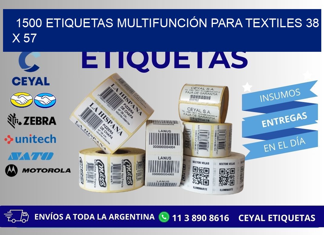 1500 ETIQUETAS MULTIFUNCIÓN PARA TEXTILES 38 x 57