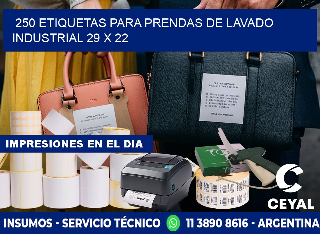 250 ETIQUETAS PARA PRENDAS DE LAVADO INDUSTRIAL 29 x 22