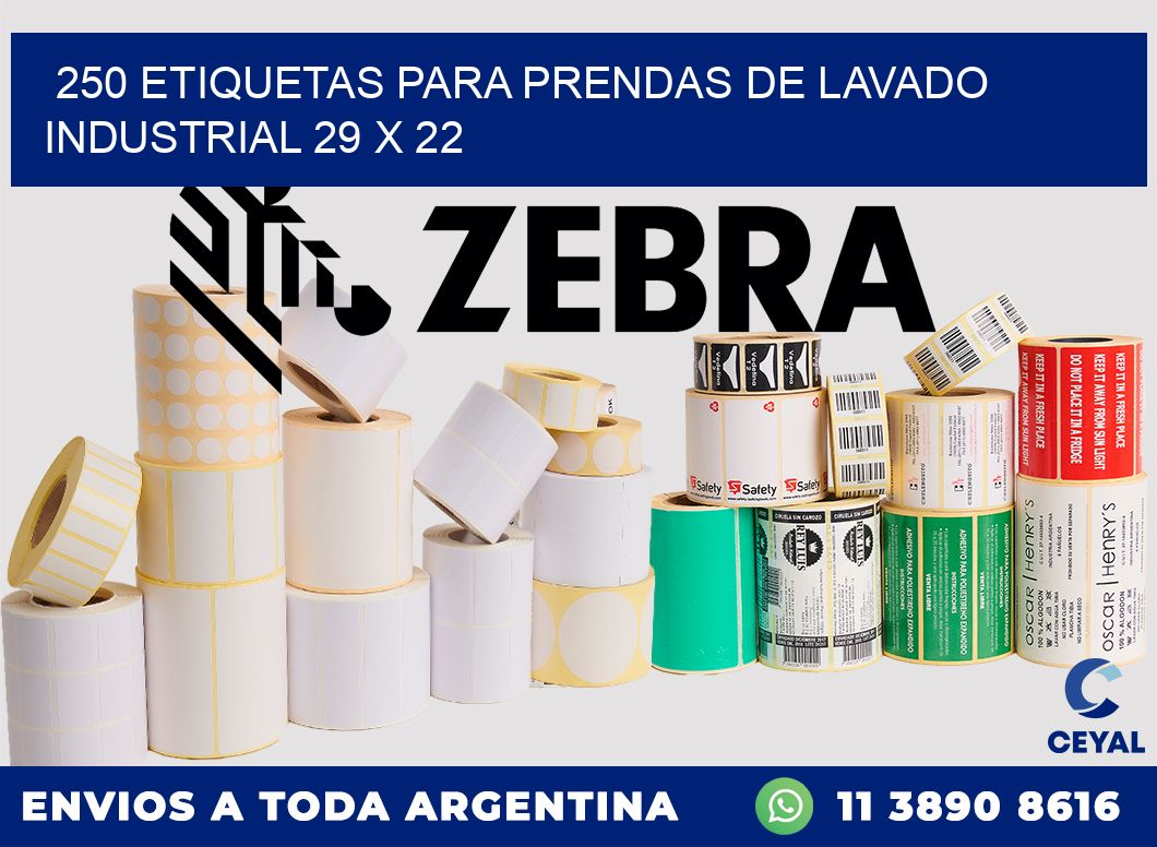 250 ETIQUETAS PARA PRENDAS DE LAVADO INDUSTRIAL 29 x 22