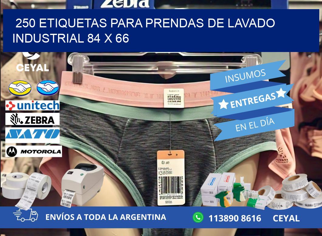 250 ETIQUETAS PARA PRENDAS DE LAVADO INDUSTRIAL 84 x 66