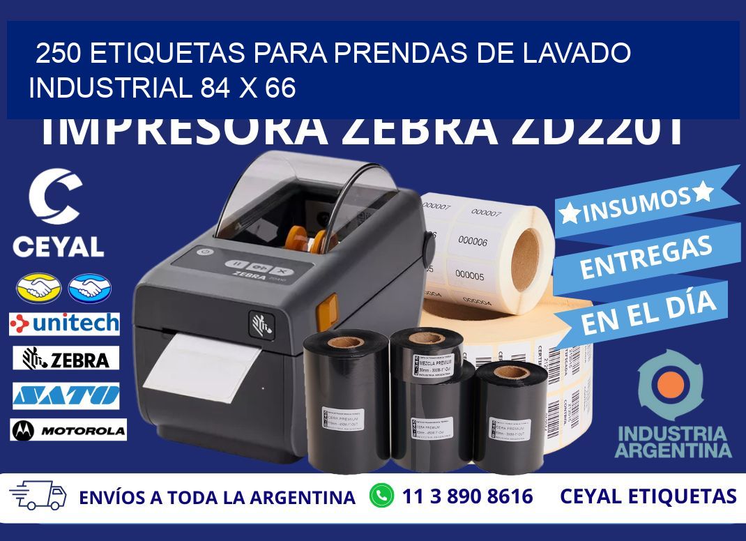 250 ETIQUETAS PARA PRENDAS DE LAVADO INDUSTRIAL 84 x 66