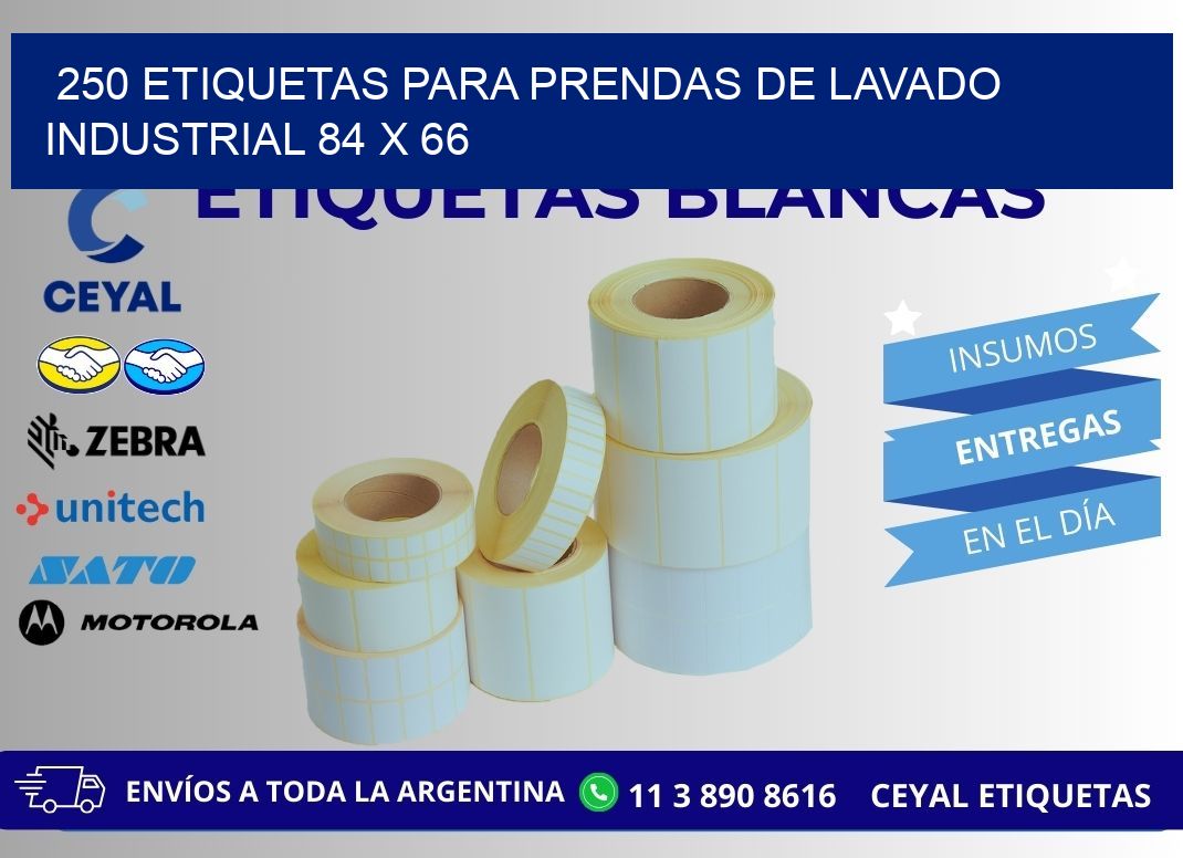 250 ETIQUETAS PARA PRENDAS DE LAVADO INDUSTRIAL 84 x 66