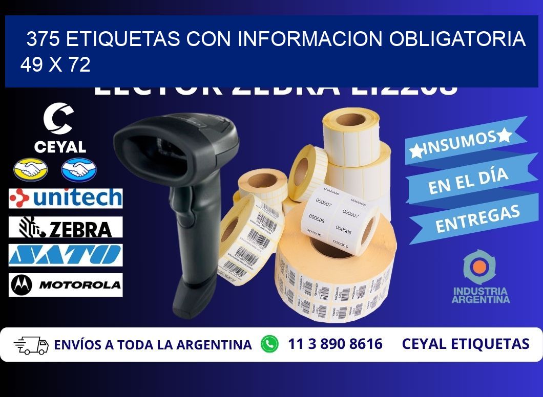 375 ETIQUETAS CON INFORMACION OBLIGATORIA 49 x 72
