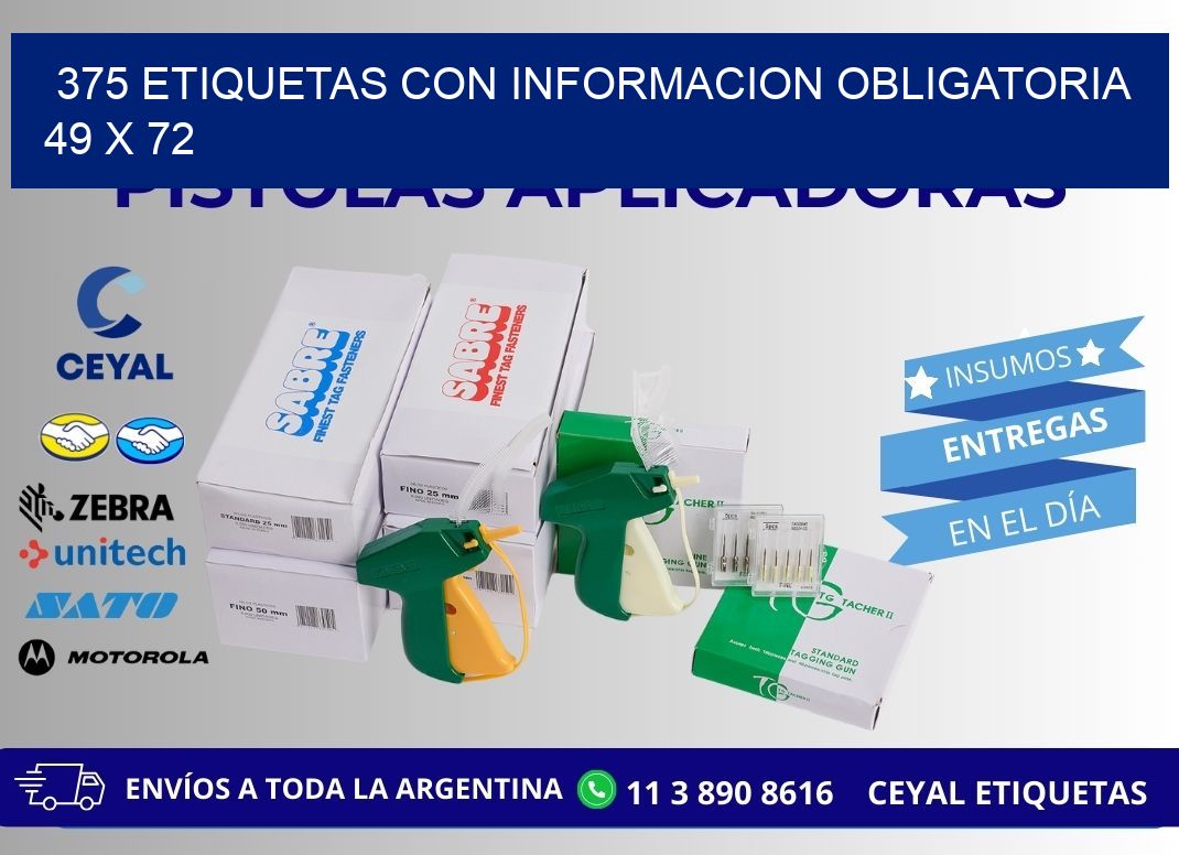 375 ETIQUETAS CON INFORMACION OBLIGATORIA 49 x 72