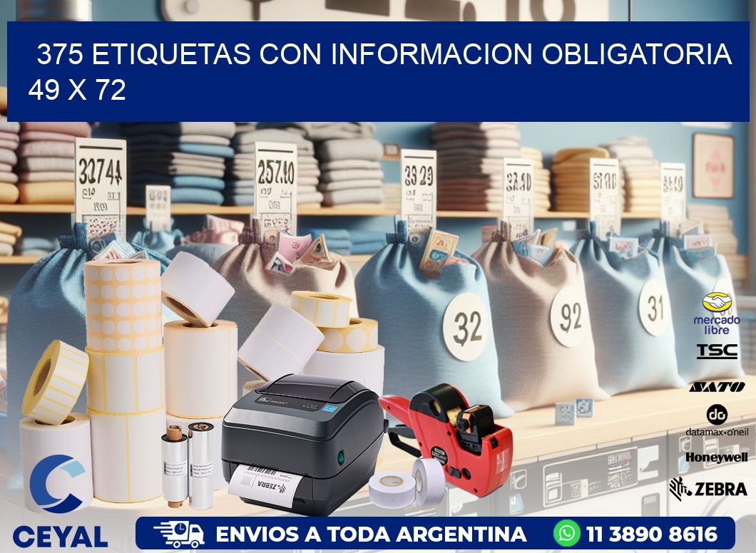 375 ETIQUETAS CON INFORMACION OBLIGATORIA 49 x 72