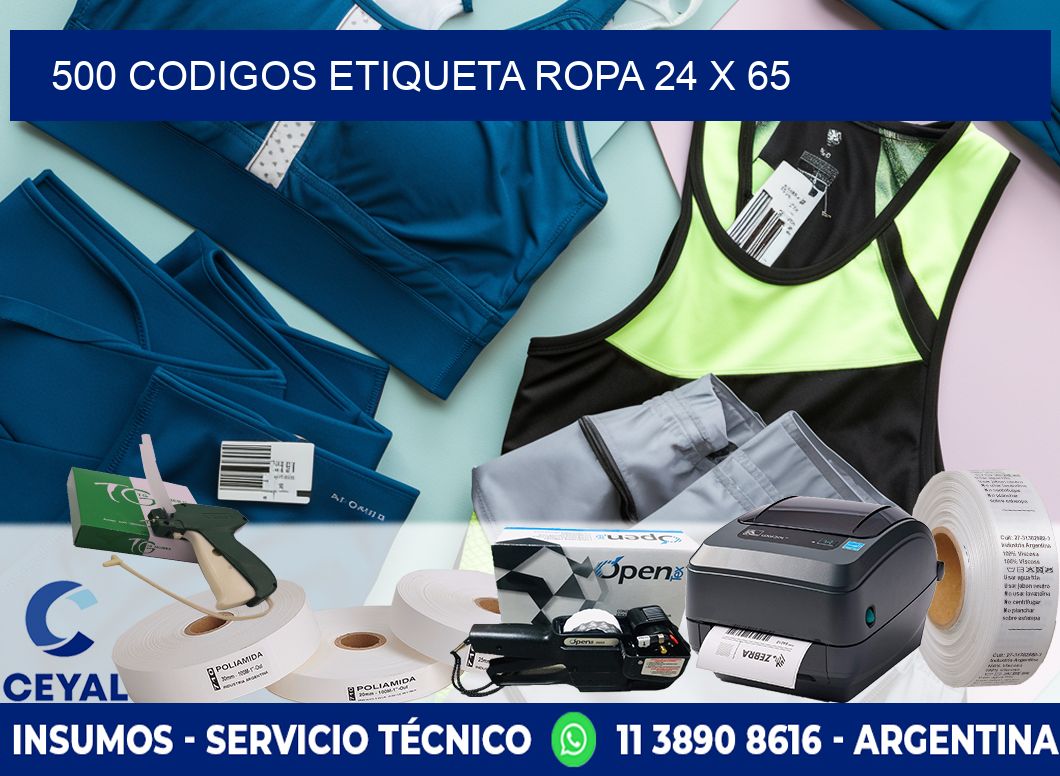 500 CODIGOS ETIQUETA ROPA 24 x 65