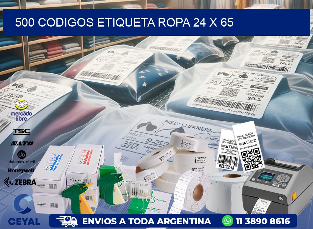 500 CODIGOS ETIQUETA ROPA 24 x 65