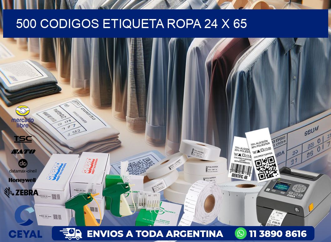 500 CODIGOS ETIQUETA ROPA 24 x 65