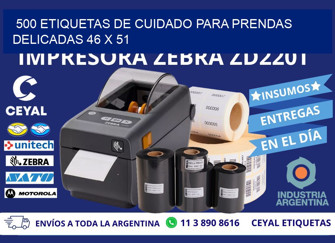 500 ETIQUETAS DE CUIDADO PARA PRENDAS DELICADAS 46 x 51