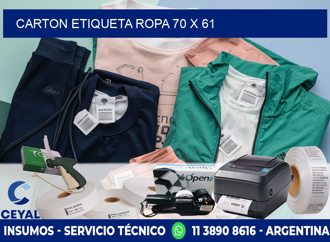 CARTON ETIQUETA ROPA 70 x 61