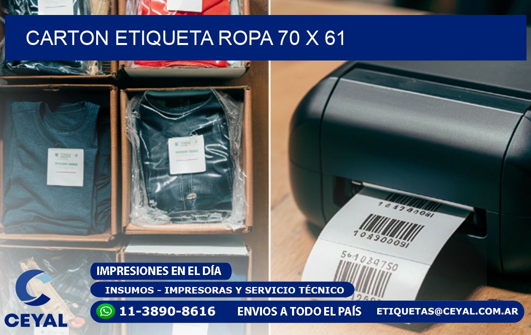 CARTON ETIQUETA ROPA 70 x 61