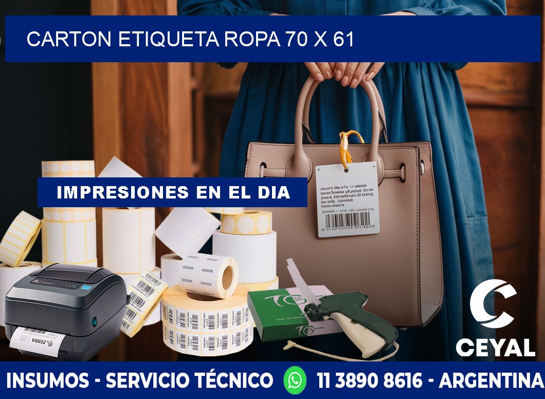 CARTON ETIQUETA ROPA 70 x 61