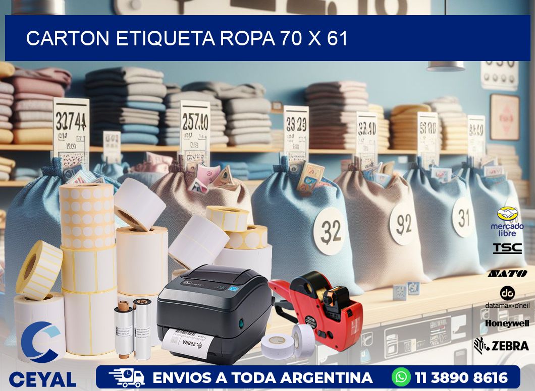 CARTON ETIQUETA ROPA 70 x 61