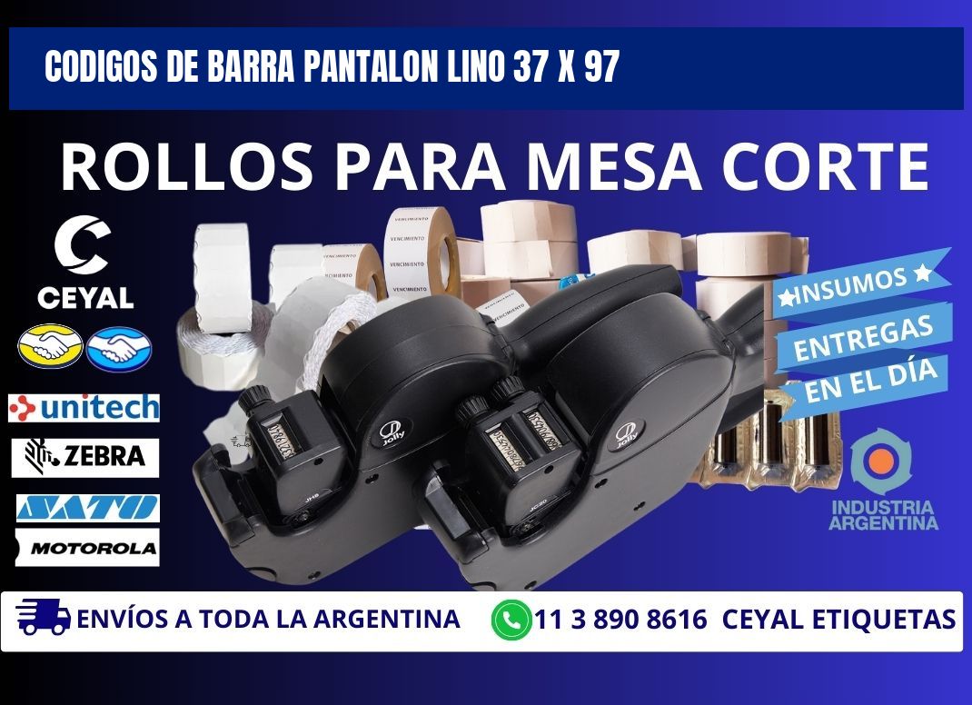 CODIGOS DE BARRA PANTALON LINO 37 x 97