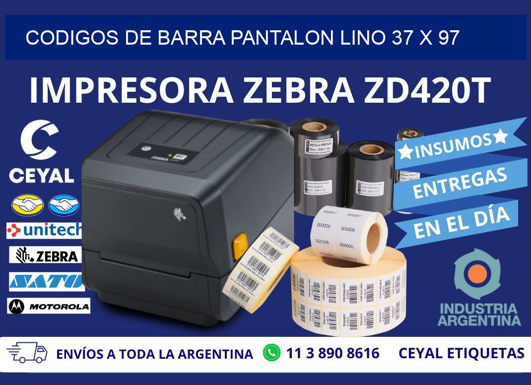 CODIGOS DE BARRA PANTALON LINO 37 x 97