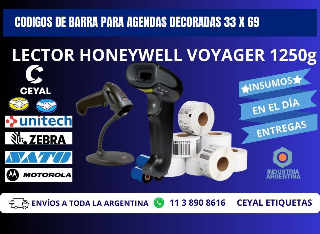 CODIGOS DE BARRA PARA AGENDAS DECORADAS 33 x 69