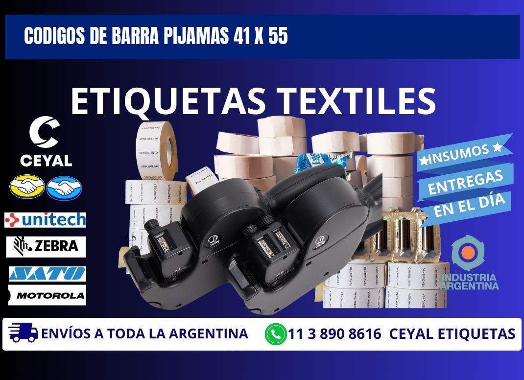 CODIGOS DE BARRA PIJAMAS 41 x 55