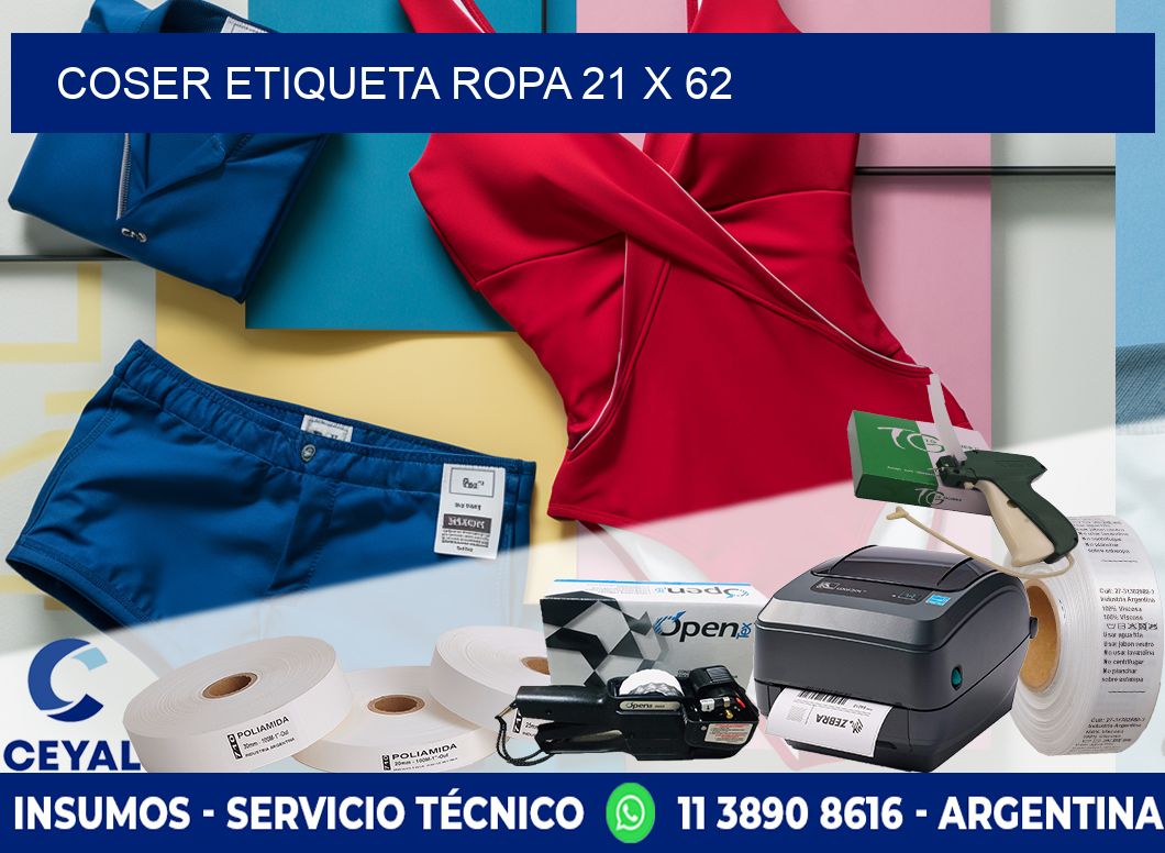 COSER ETIQUETA ROPA 21 x 62