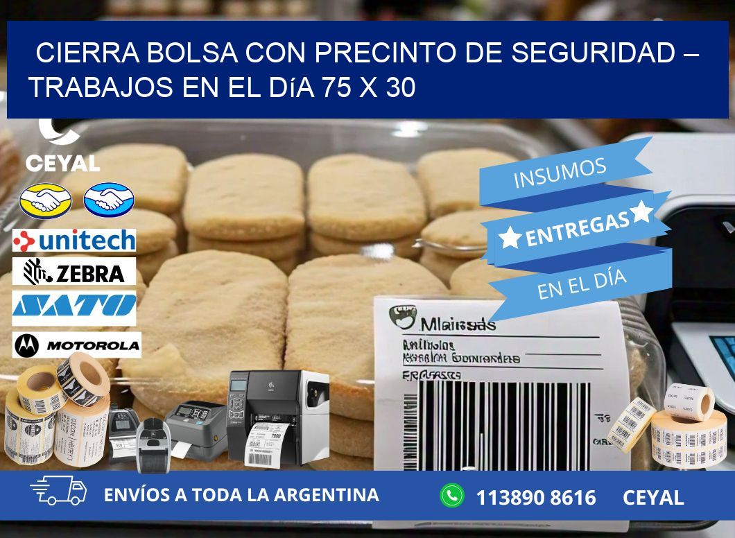 Cierra bolsa con precinto de seguridad – Trabajos en el día 75 x 30
