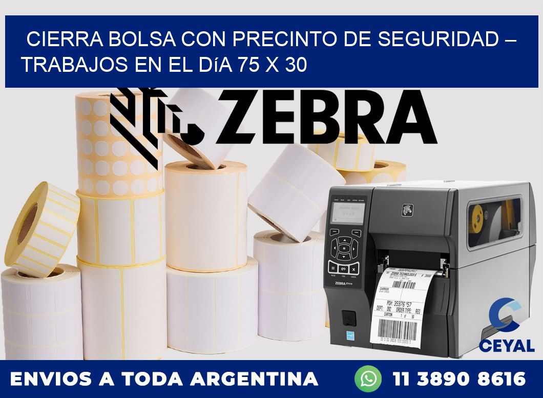 Cierra bolsa con precinto de seguridad – Trabajos en el día 75 x 30