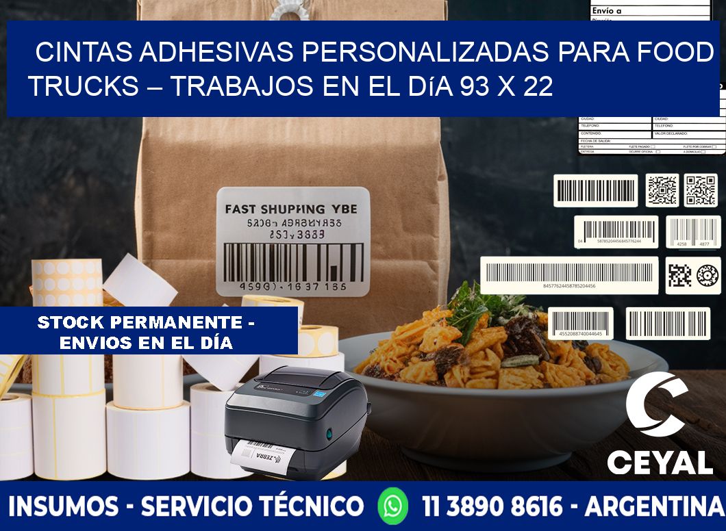 Cintas adhesivas personalizadas para food trucks – Trabajos en el día 93 x 22