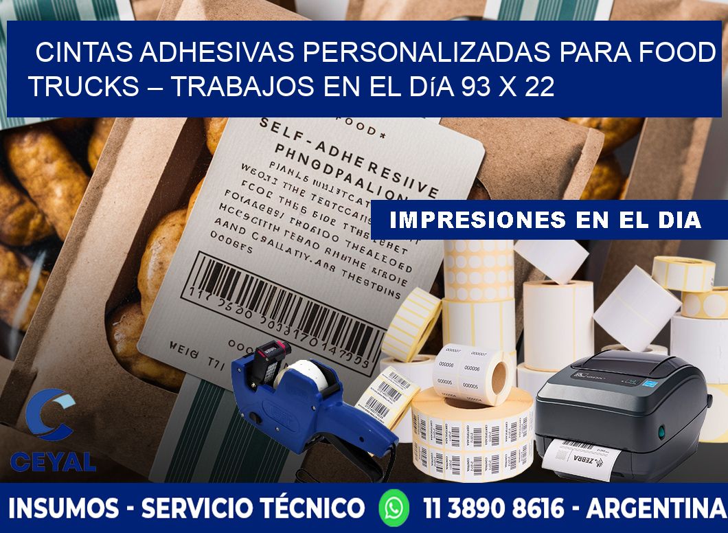 Cintas adhesivas personalizadas para food trucks – Trabajos en el día 93 x 22