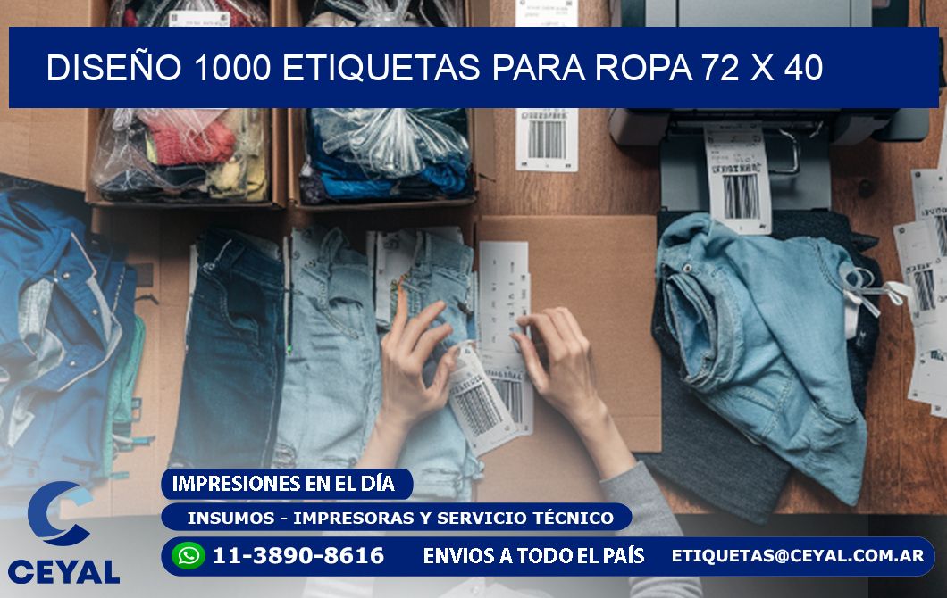 DISEÑO 1000 ETIQUETAS PARA ROPA 72 x 40