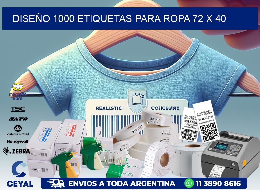 DISEÑO 1000 ETIQUETAS PARA ROPA 72 x 40