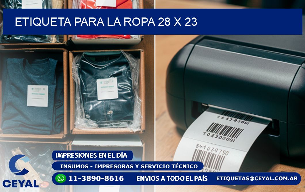 ETIQUETA PARA LA ROPA 28 x 23