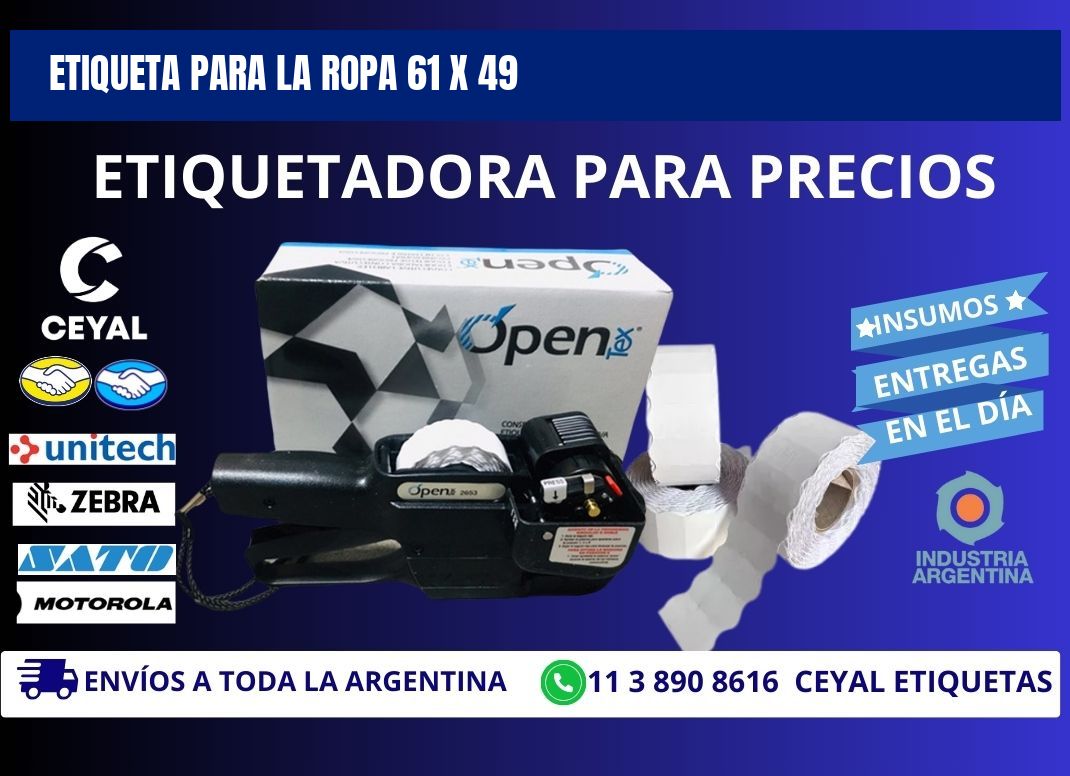 ETIQUETA PARA LA ROPA 61 x 49