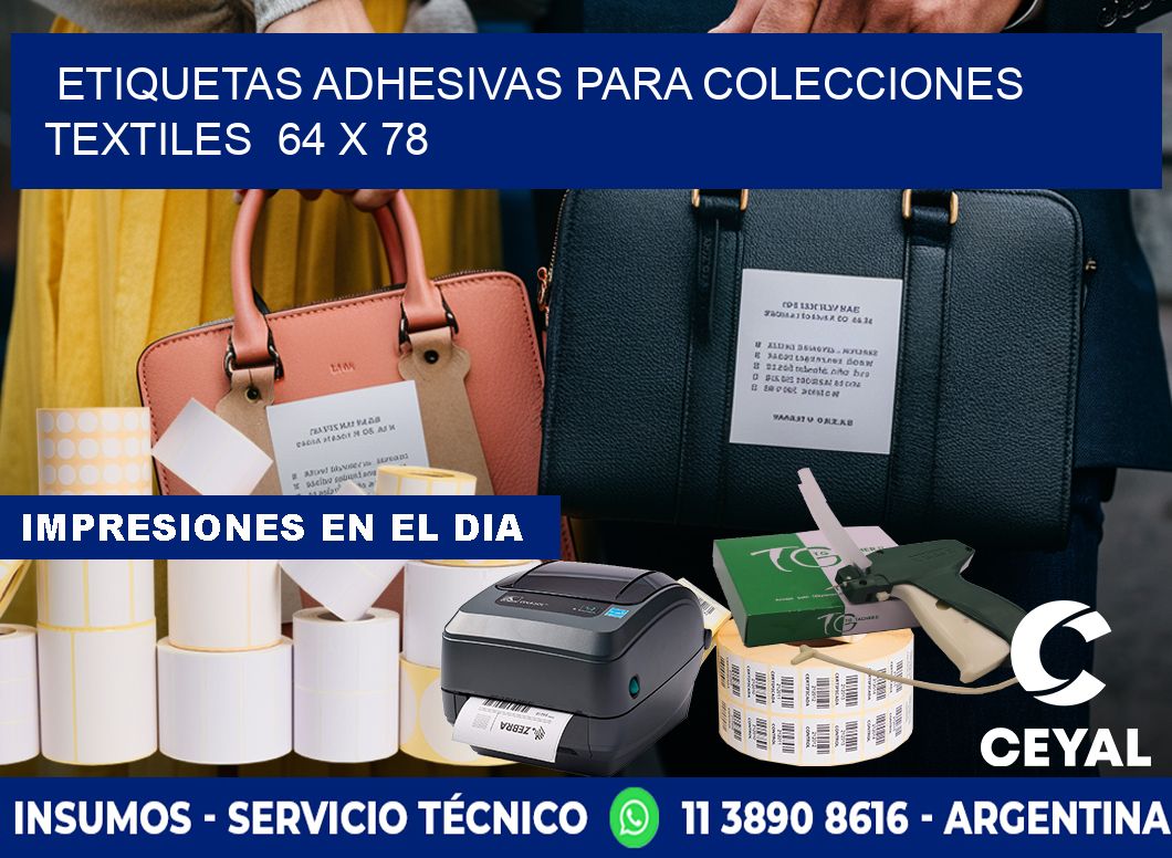 ETIQUETAS ADHESIVAS PARA COLECCIONES TEXTILES  64 x 78