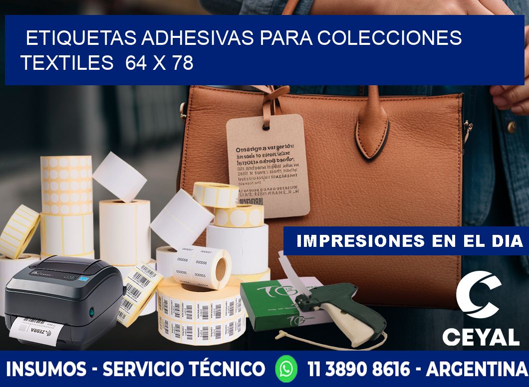 ETIQUETAS ADHESIVAS PARA COLECCIONES TEXTILES  64 x 78