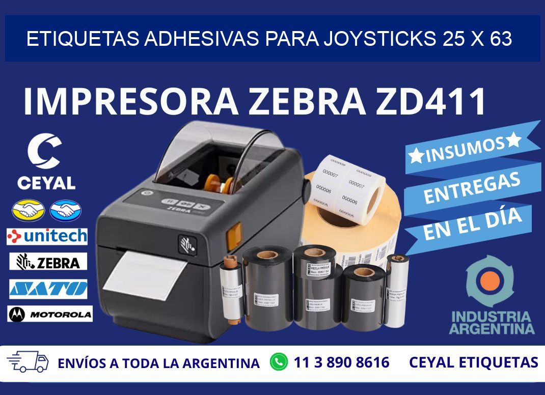 ETIQUETAS ADHESIVAS PARA JOYSTICKS 25 x 63