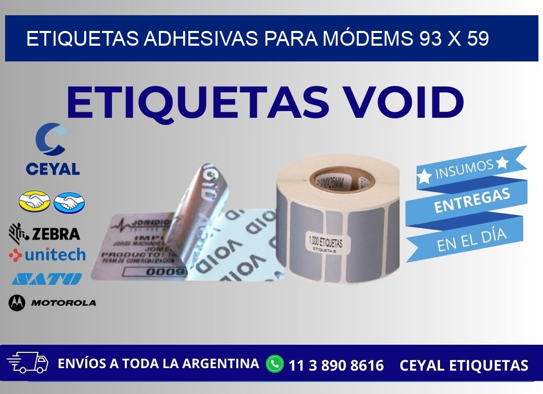 ETIQUETAS ADHESIVAS PARA MÓDEMS 93 x 59