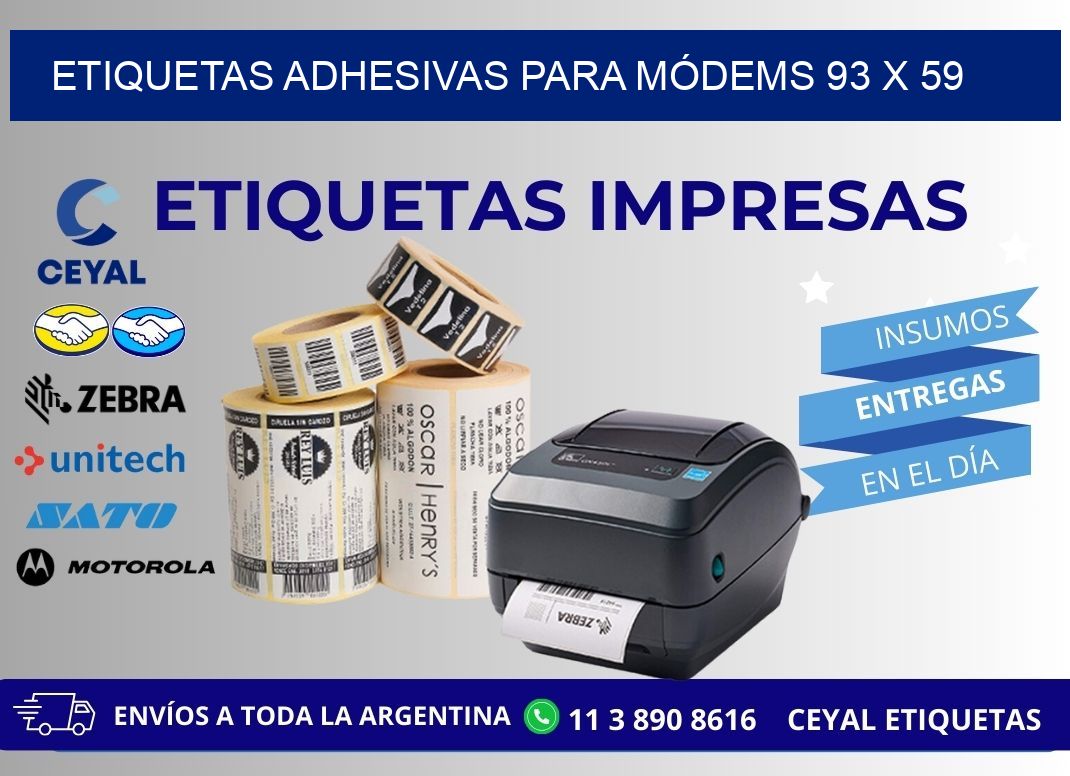 ETIQUETAS ADHESIVAS PARA MÓDEMS 93 x 59