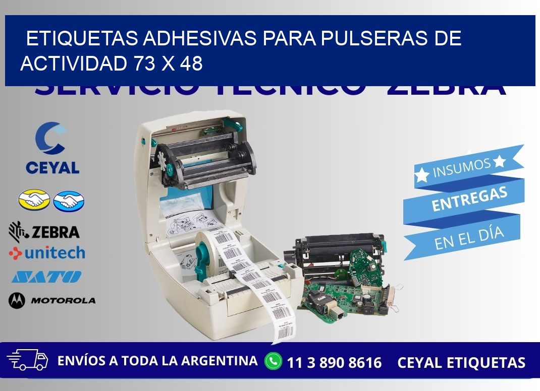 ETIQUETAS ADHESIVAS PARA PULSERAS DE ACTIVIDAD 73 x 48