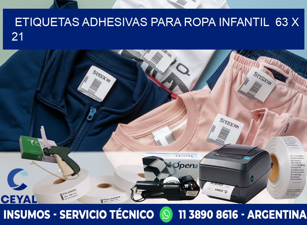 ETIQUETAS ADHESIVAS PARA ROPA INFANTIL  63 x 21