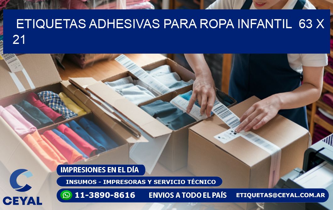 ETIQUETAS ADHESIVAS PARA ROPA INFANTIL  63 x 21