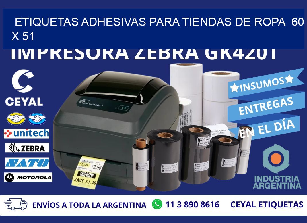 ETIQUETAS ADHESIVAS PARA TIENDAS DE ROPA  60 x 51