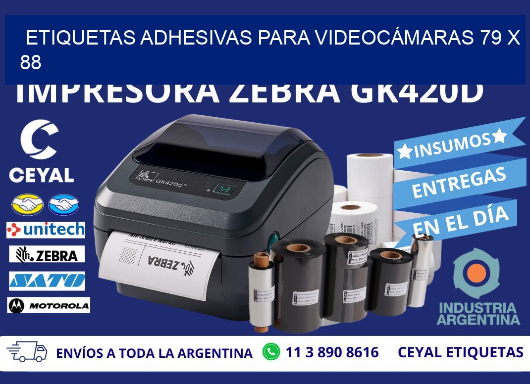 ETIQUETAS ADHESIVAS PARA VIDEOCÁMARAS 79 x 88