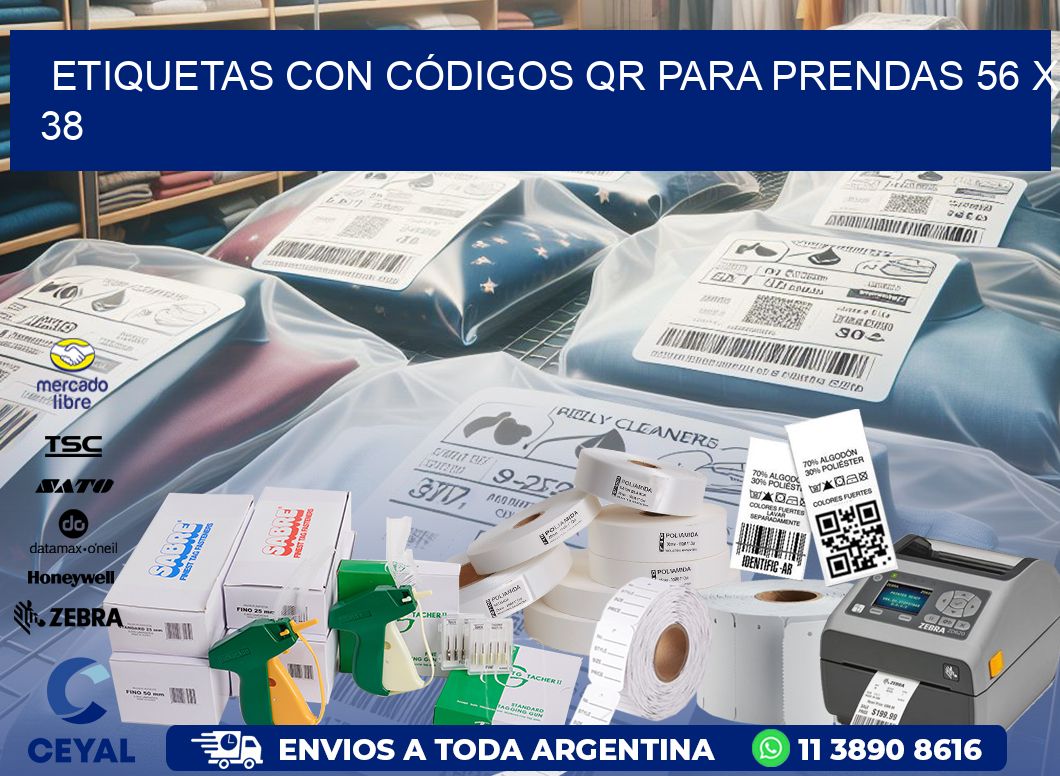 ETIQUETAS CON CÓDIGOS QR PARA PRENDAS 56 x 38