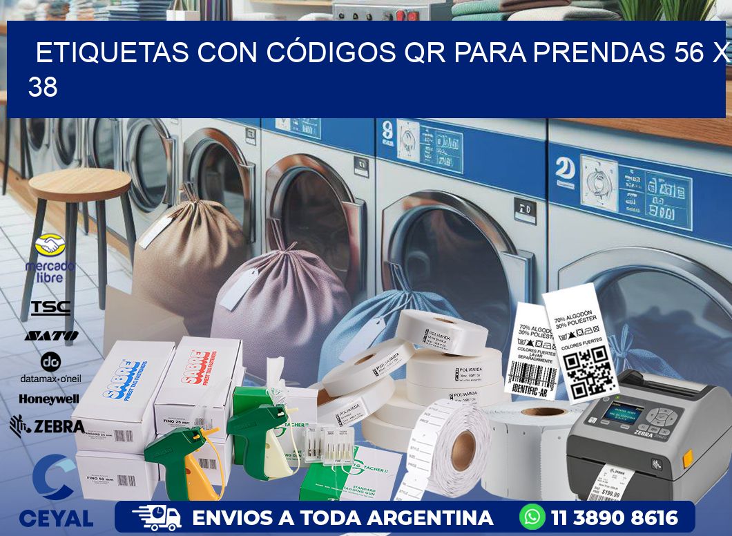 ETIQUETAS CON CÓDIGOS QR PARA PRENDAS 56 x 38