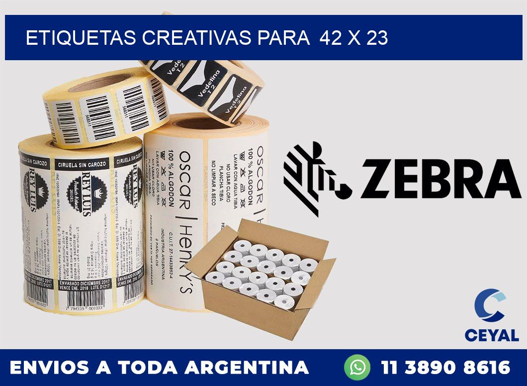 ETIQUETAS CREATIVAS PARA  42 x 23