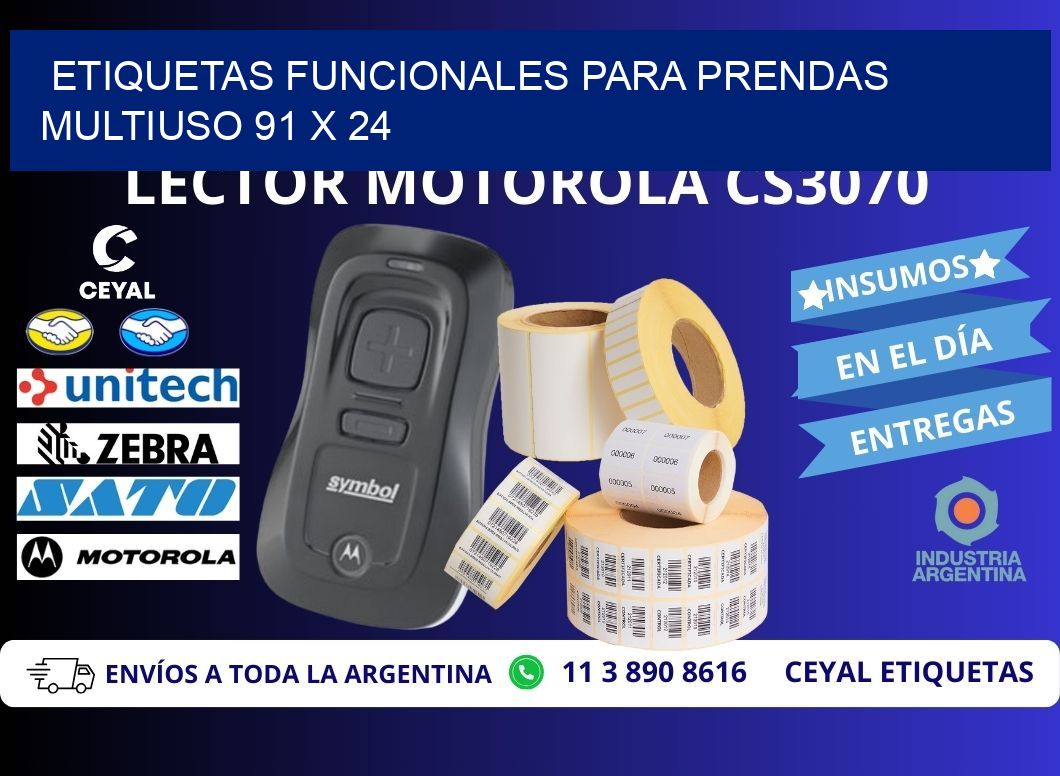 ETIQUETAS FUNCIONALES PARA PRENDAS MULTIUSO 91 x 24