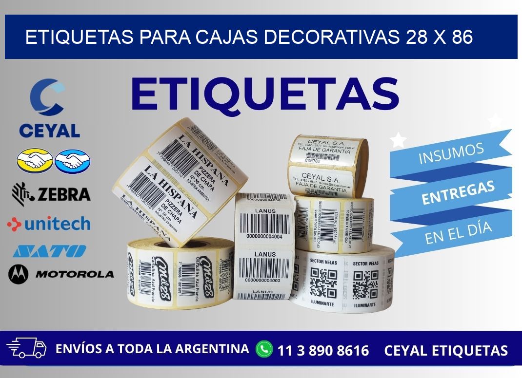 ETIQUETAS PARA CAJAS DECORATIVAS 28 x 86