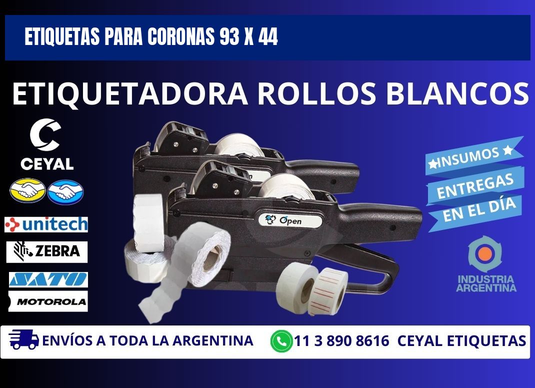 ETIQUETAS PARA CORONAS 93 x 44
